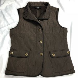 Talbots Chocolate Brown Vest Size Small